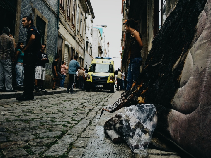 Comoção na Rua do Pinheiro, Porto.  